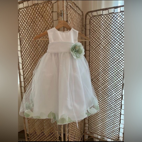 white dress with green accents Green and White Stripe Tula Dress XS main image 1